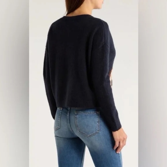 Vigoss Horse Intarsia Knit Cropped Cardigan Sweater Equestrian Preppy Heritage L - Picture 3 of 13